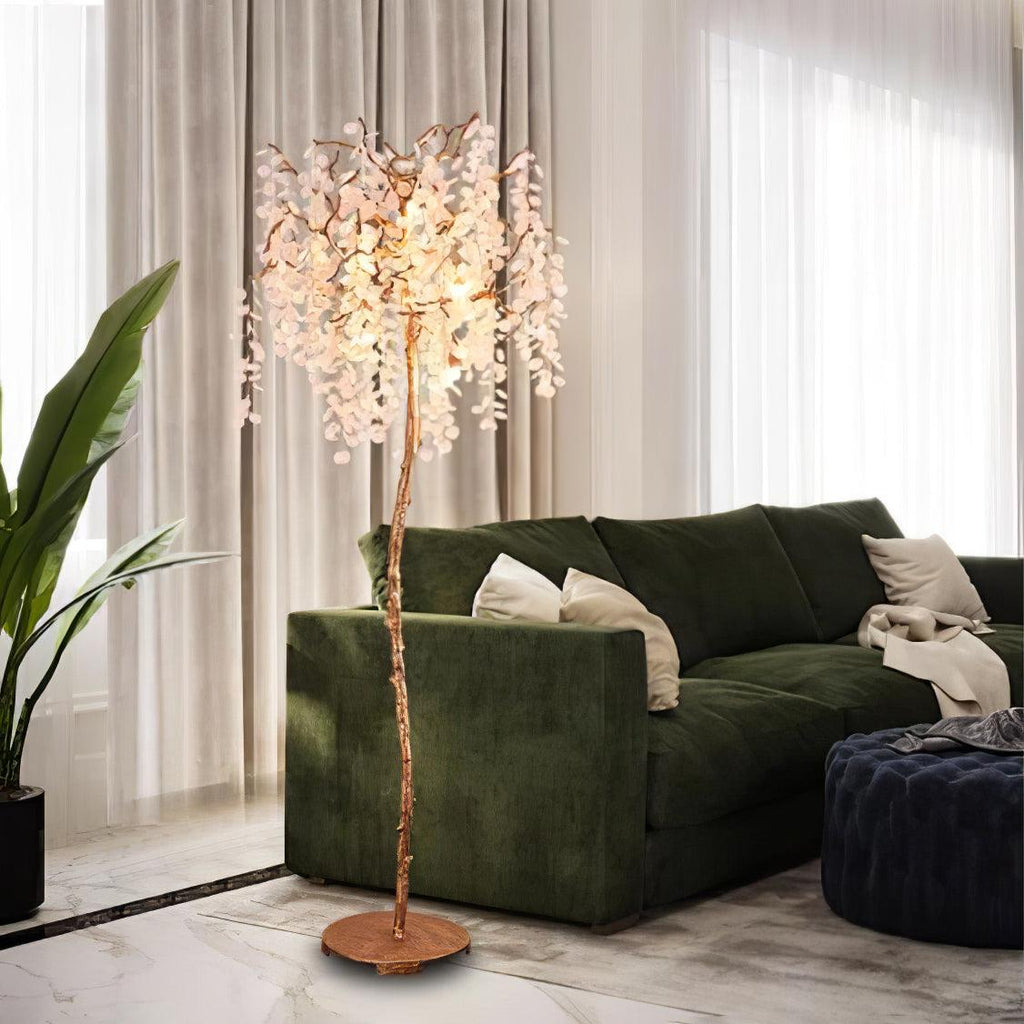Shiro Noda Branch Crystal Floor Lamp by Bling Lighting Studio