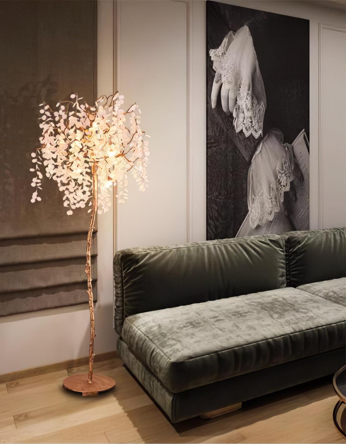 Shiro Noda Branch Crystal Floor Lamp by Bling Lighting Studio