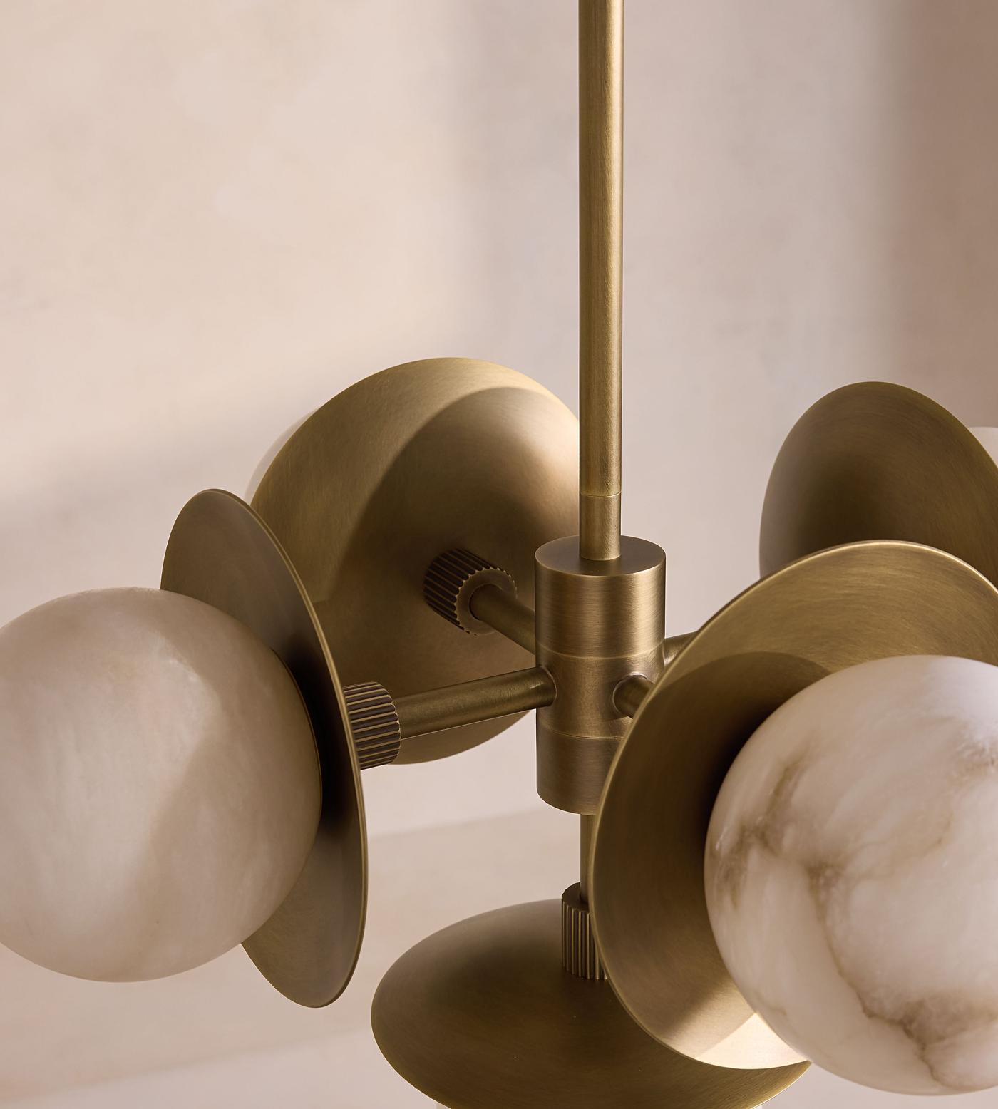 Snowflake Alabaster Orb Chandelier by Bling Lighting Studio