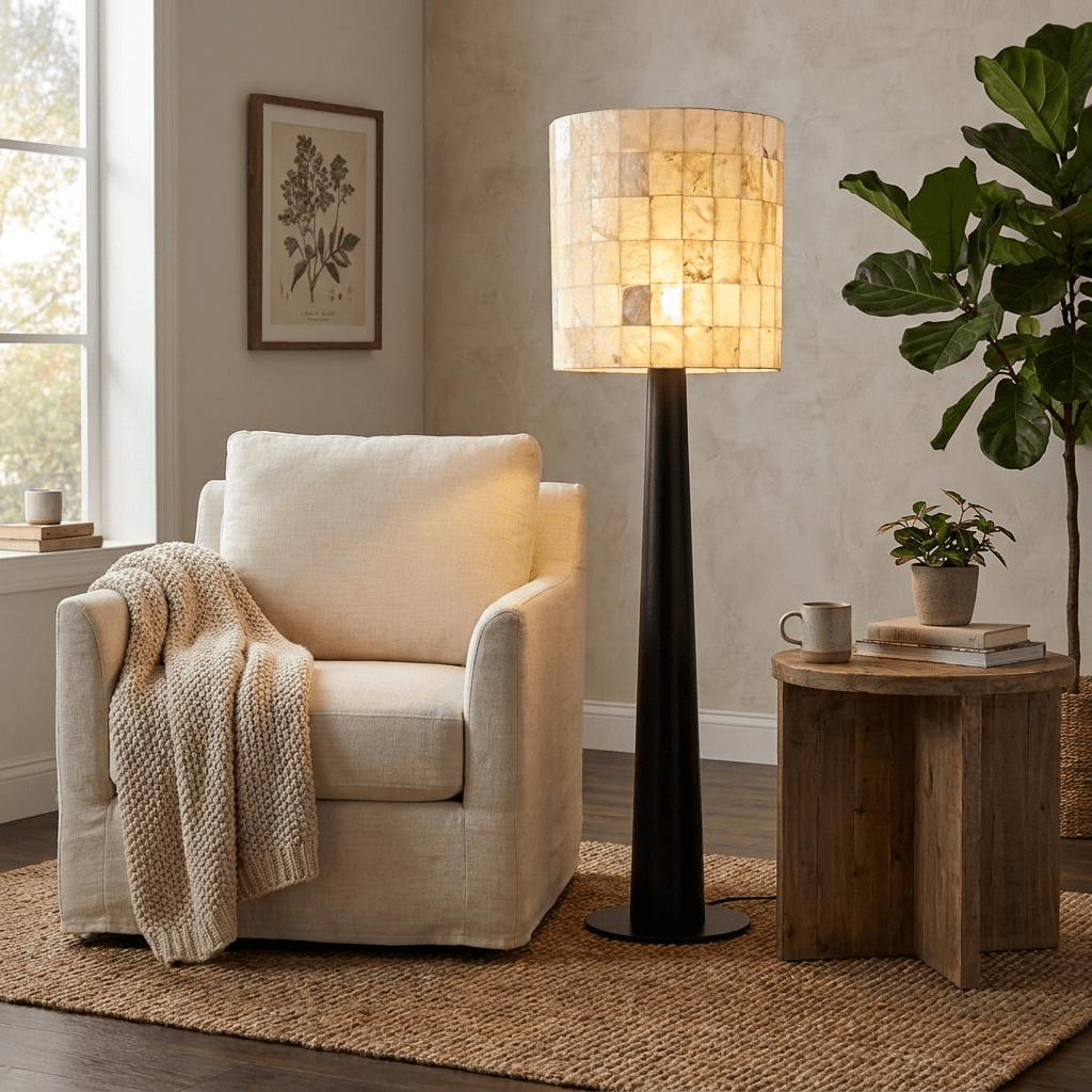 Solavera Alabaster Mosaic Floor Lamp