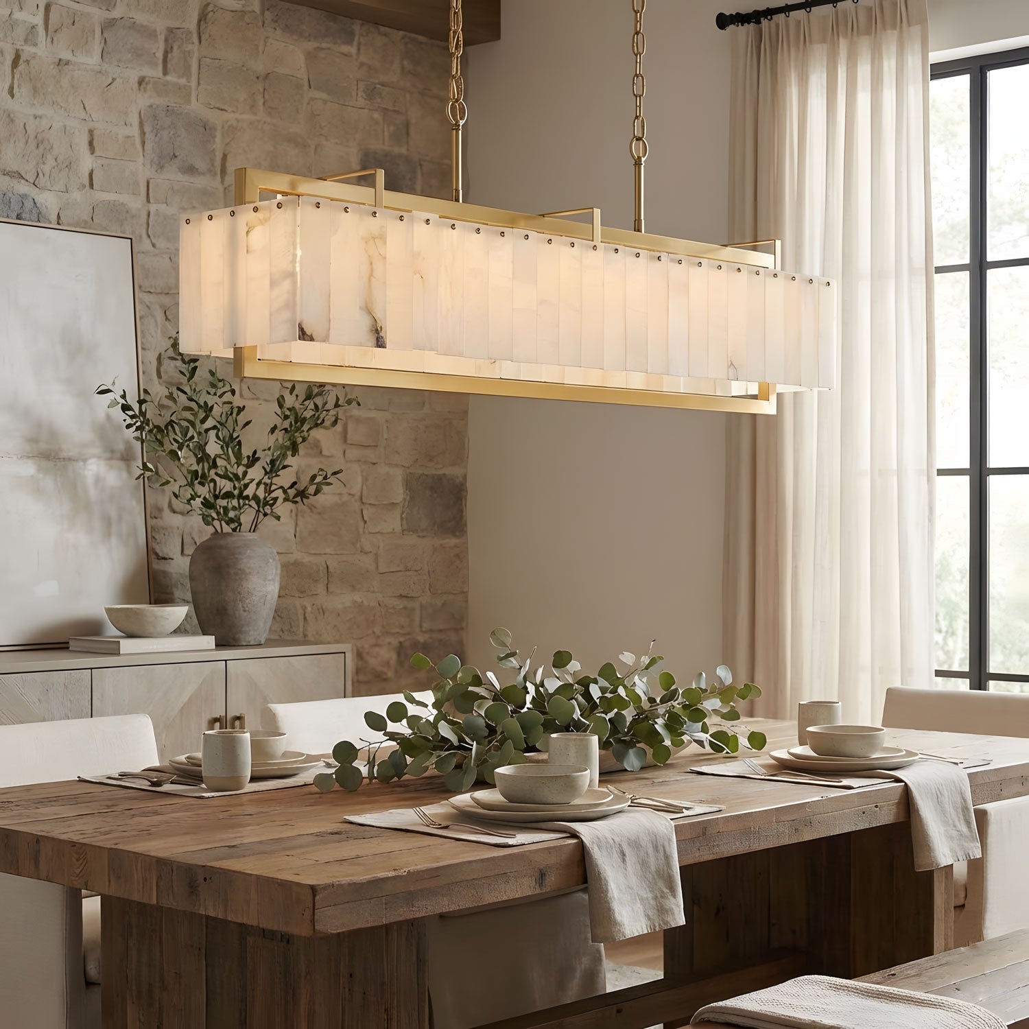 Premium Solstice Bar Alabaster Chandelier product image