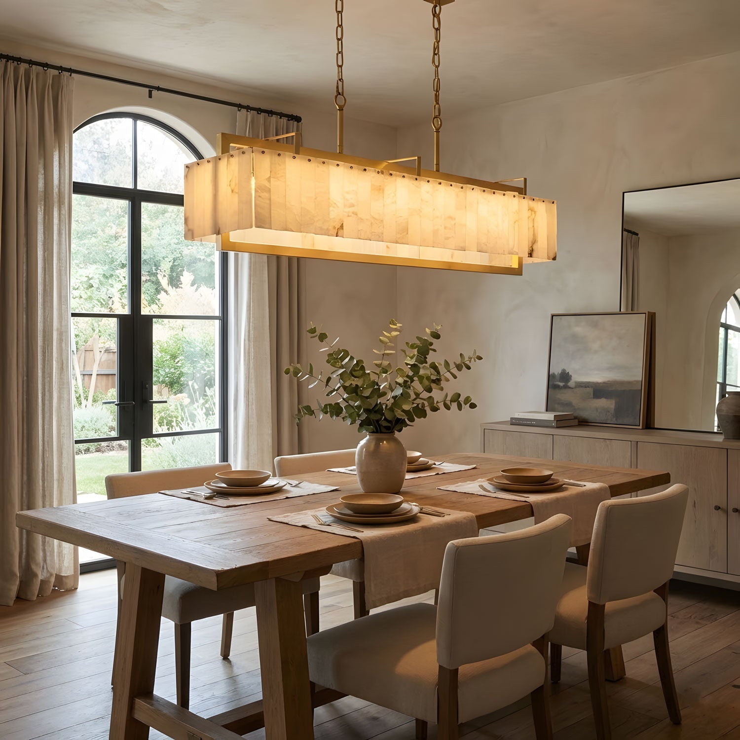 Premium Solstice Bar Alabaster Chandelier product image