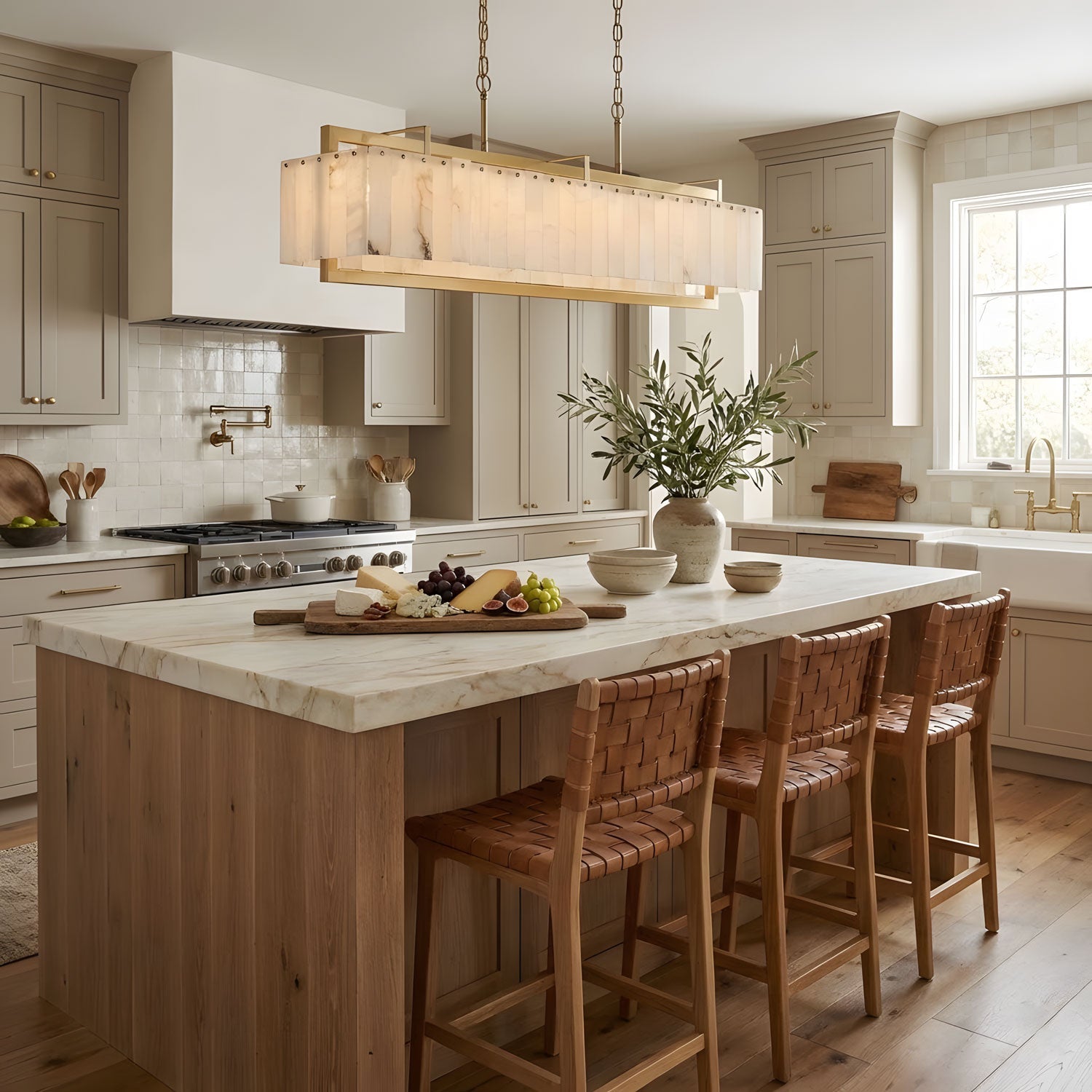Premium Solstice Bar Alabaster Chandelier product image