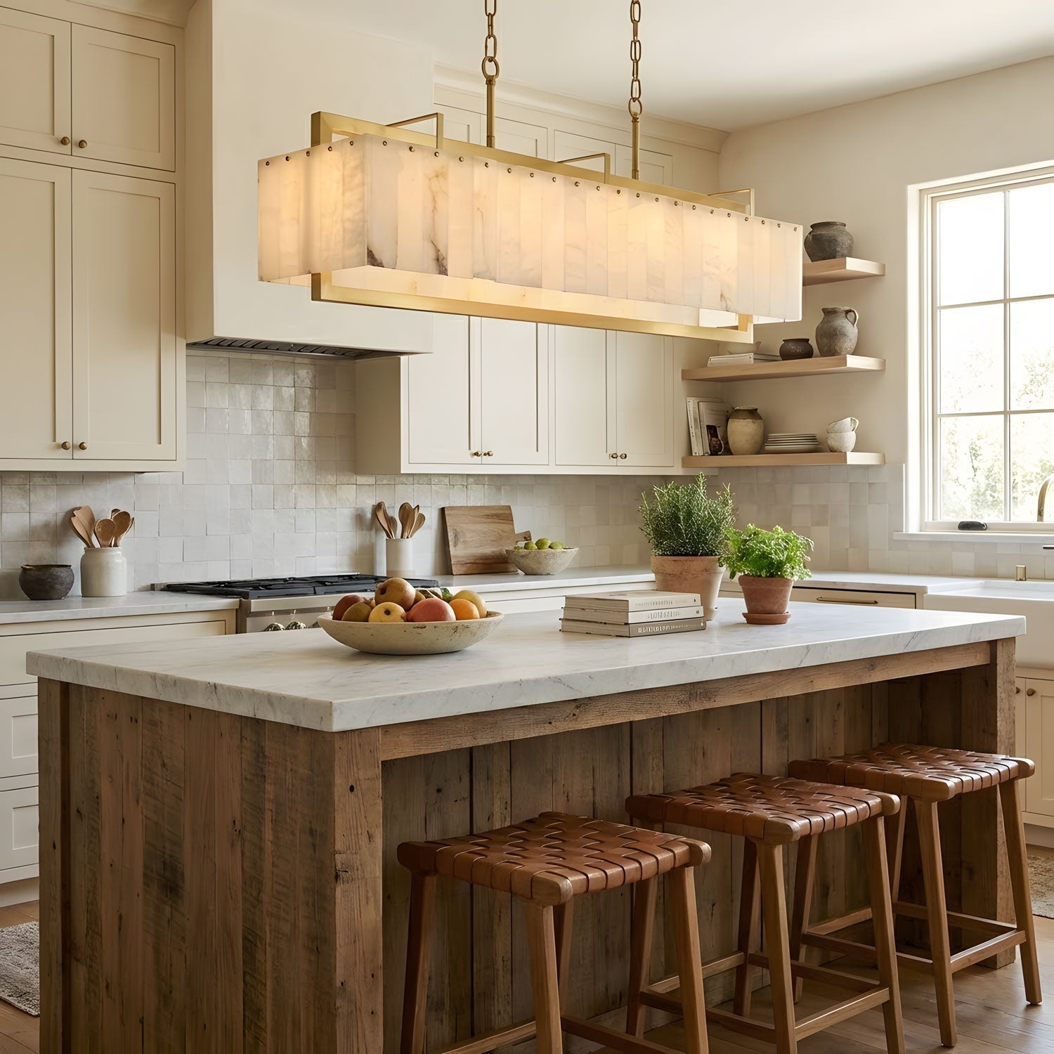 Premium Solstice Bar Alabaster Chandelier product image