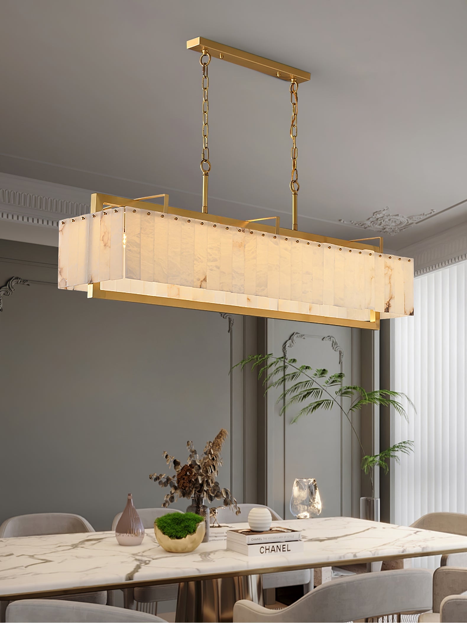 Premium Solstice Bar Alabaster Chandelier product image