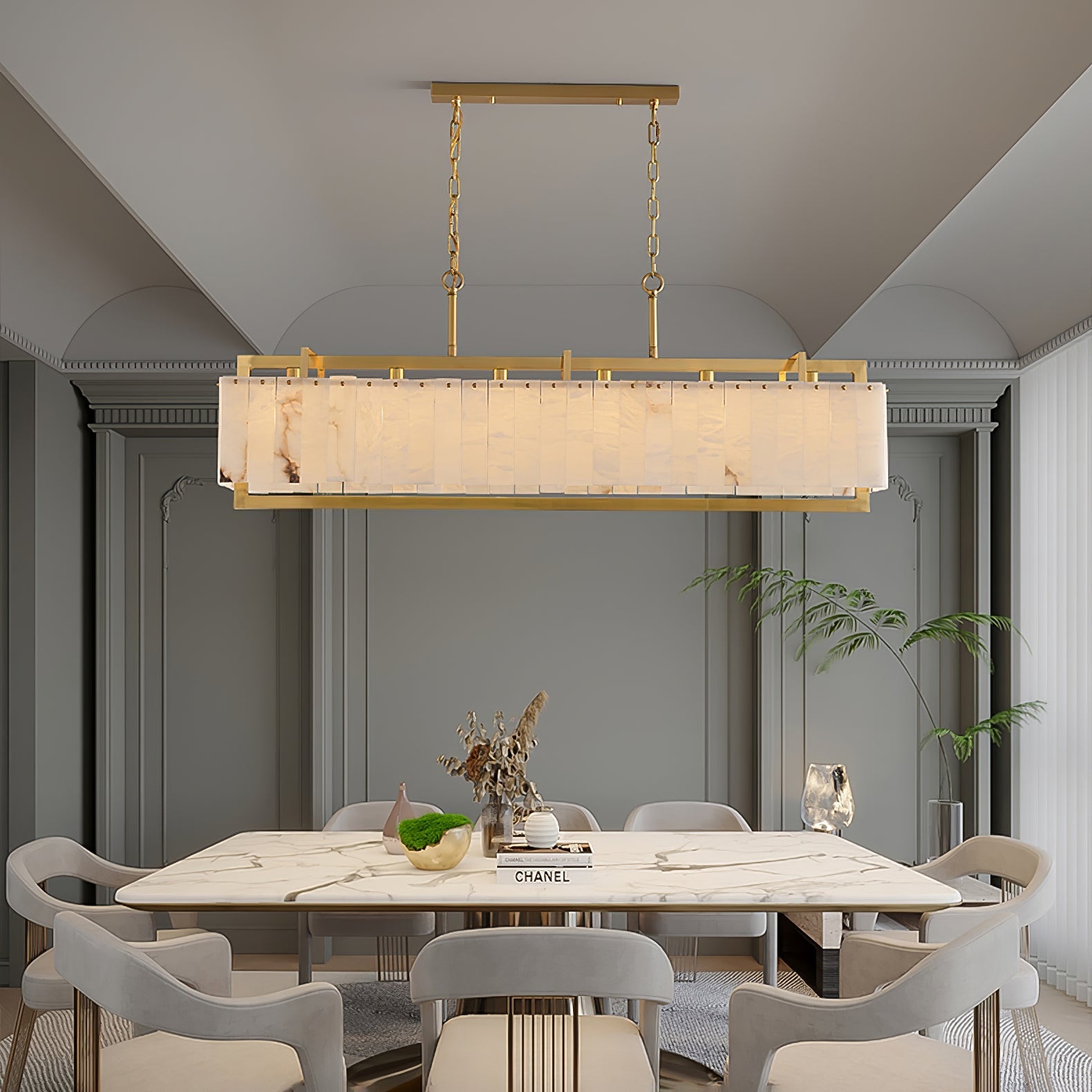 Premium Solstice Bar Alabaster Chandelier product image