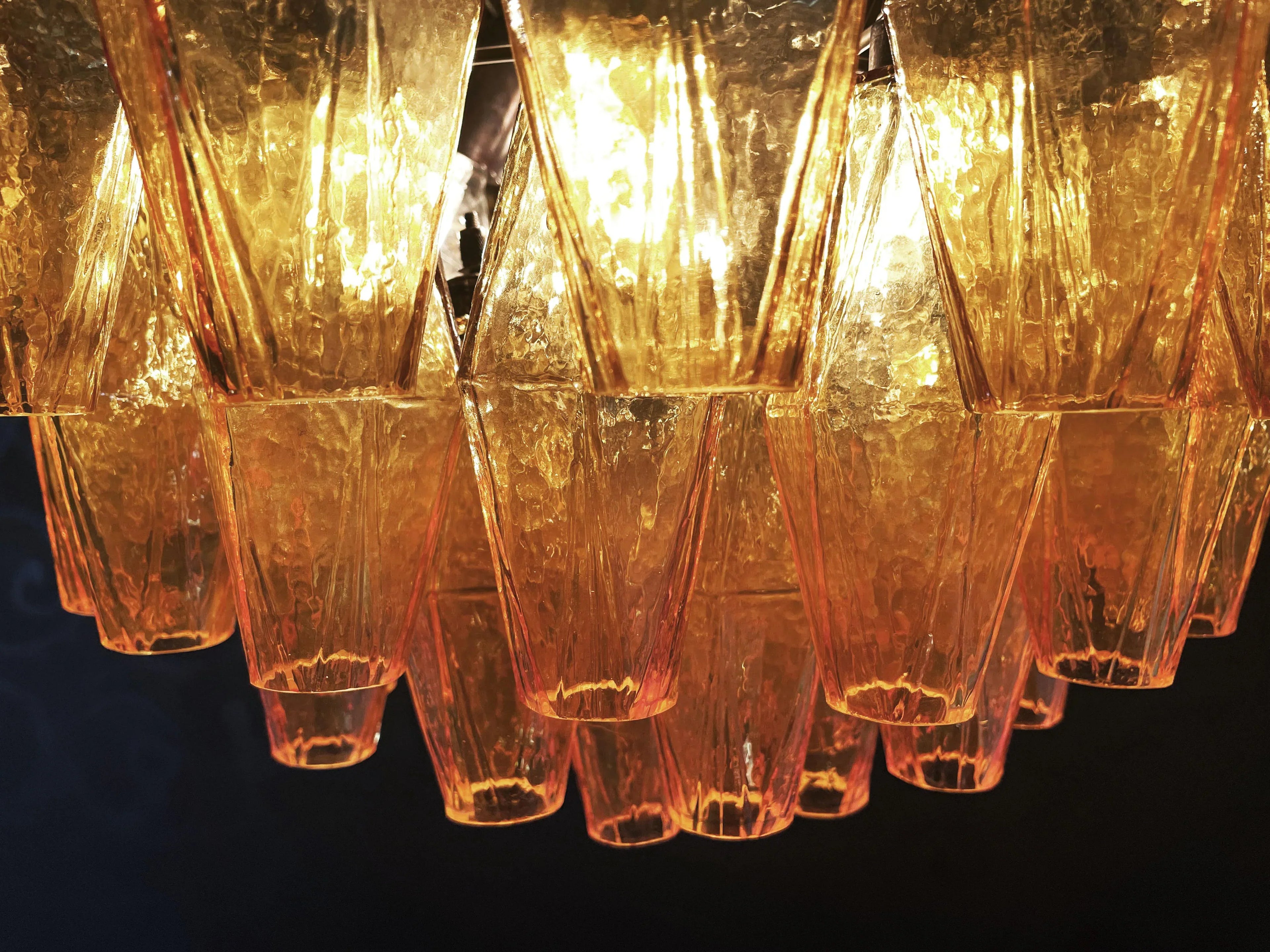 Spherical Murano Poliedri Amber Glass Chandelier product image