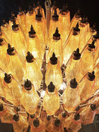 Spherical Murano Poliedri Amber Glass Chandelier product image