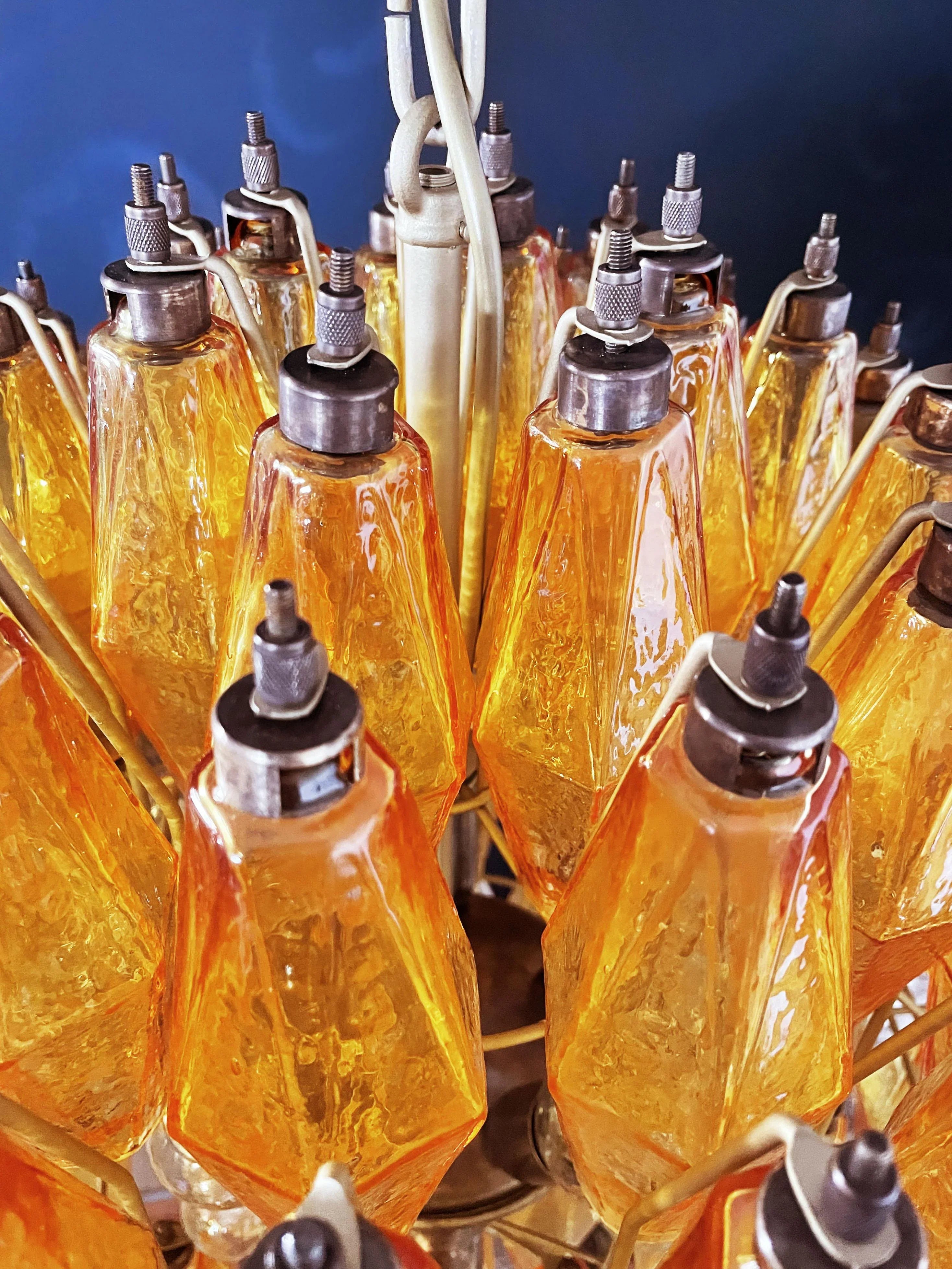 Spherical Murano Poliedri Amber Glass Chandelier product image
