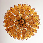 Spherical Murano Poliedri Amber Glass Chandelier product image