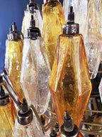 Spherical Murano Poliedri Amber Transparent Glass Chandelier product image