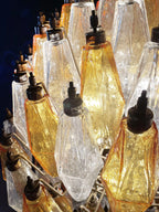 Spherical Murano Poliedri Amber Transparent Glass Chandelier product image
