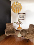 Spherical Murano Poliedri Amber Transparent Glass Chandelier product image