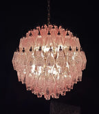 Spherical Murano Poliedri Pink Glass Chandelier product image