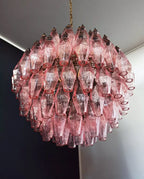 Spherical Murano Poliedri Pink Glass Chandelier product image
