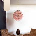 Spherical Murano Poliedri Pink Glass Chandelier product image