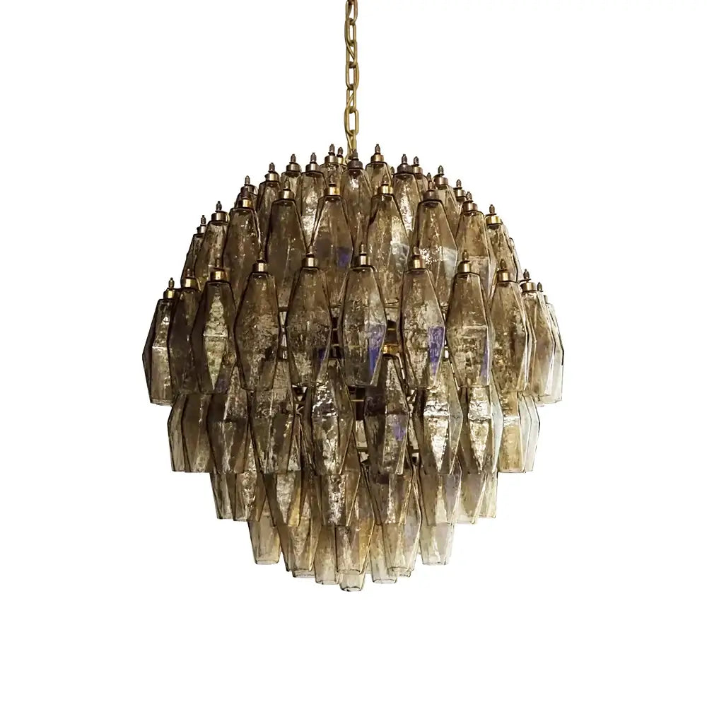 Spherical Murano Poliedri Smoked Glass Chandelier product image