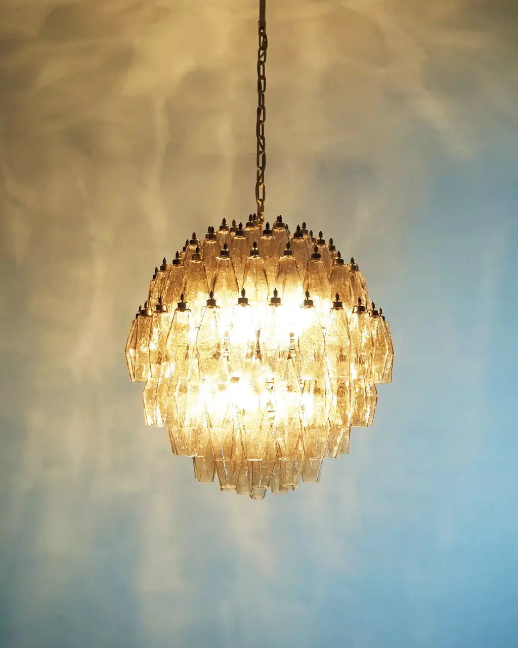 Spherical Murano Poliedri Smoked Glass Chandelier product image