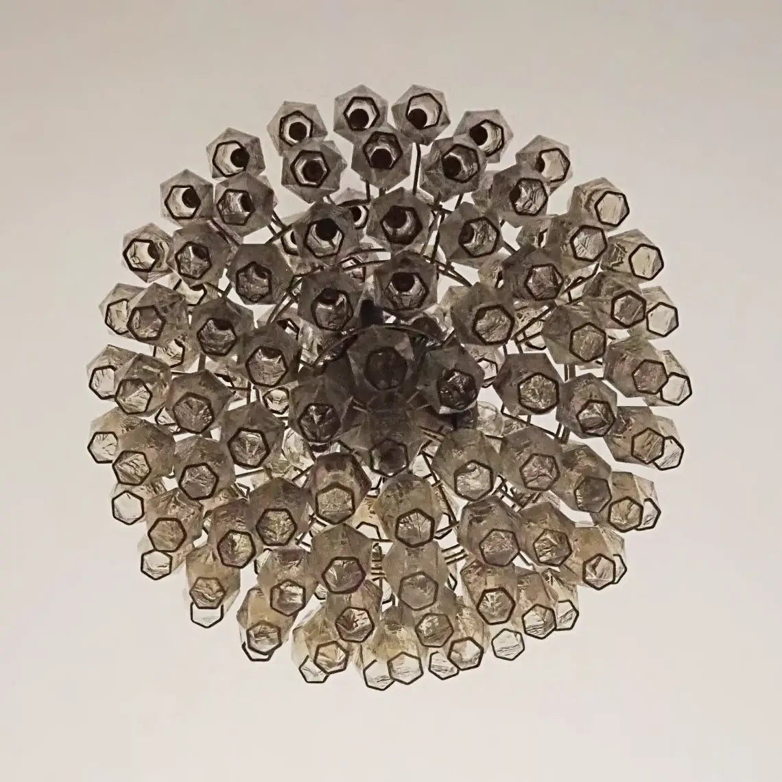 Spherical Murano Poliedri Smoked Glass Chandelier product image