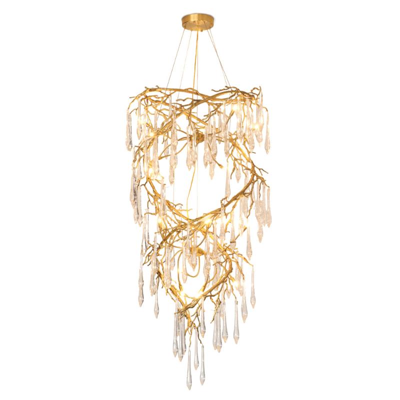 Spiral Branch Crystal Chandelier by Bling Lighting Studio