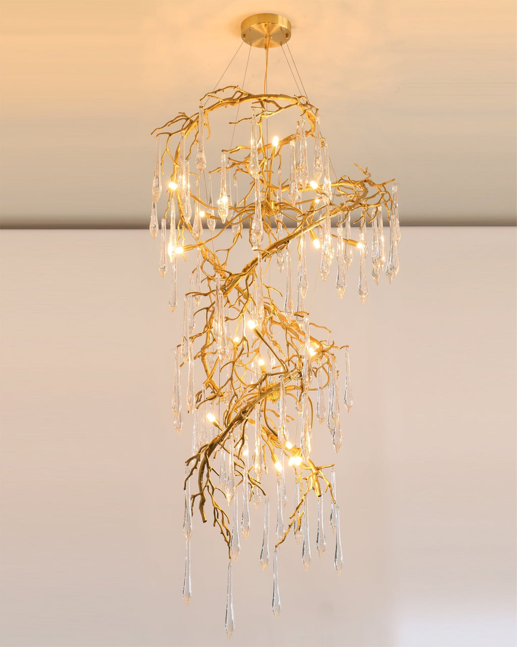 Spiral Branch Crystal Chandelier by Bling Lighting Studio