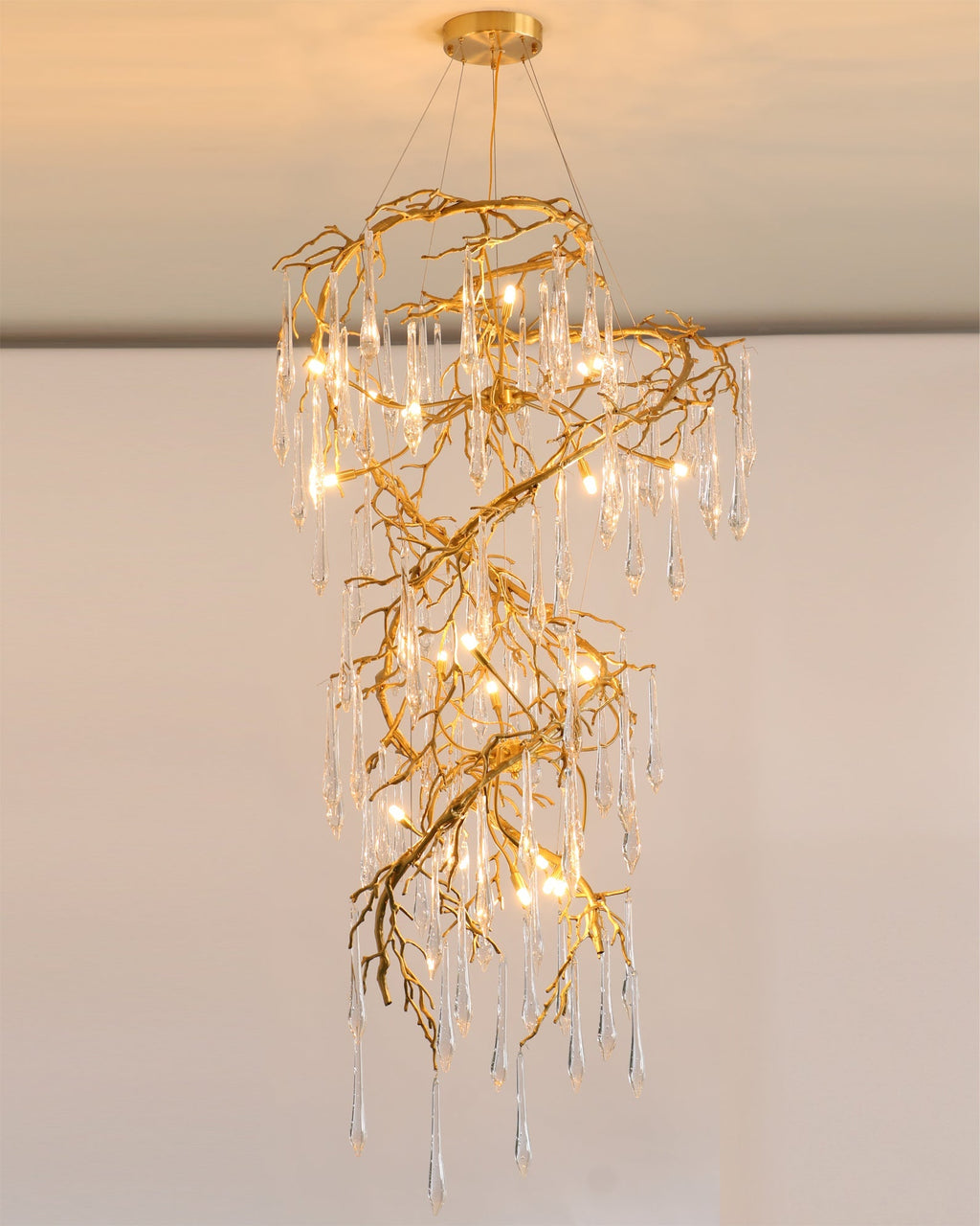 Spiral Branch Crystal Chandelier by Bling Lighting Studio