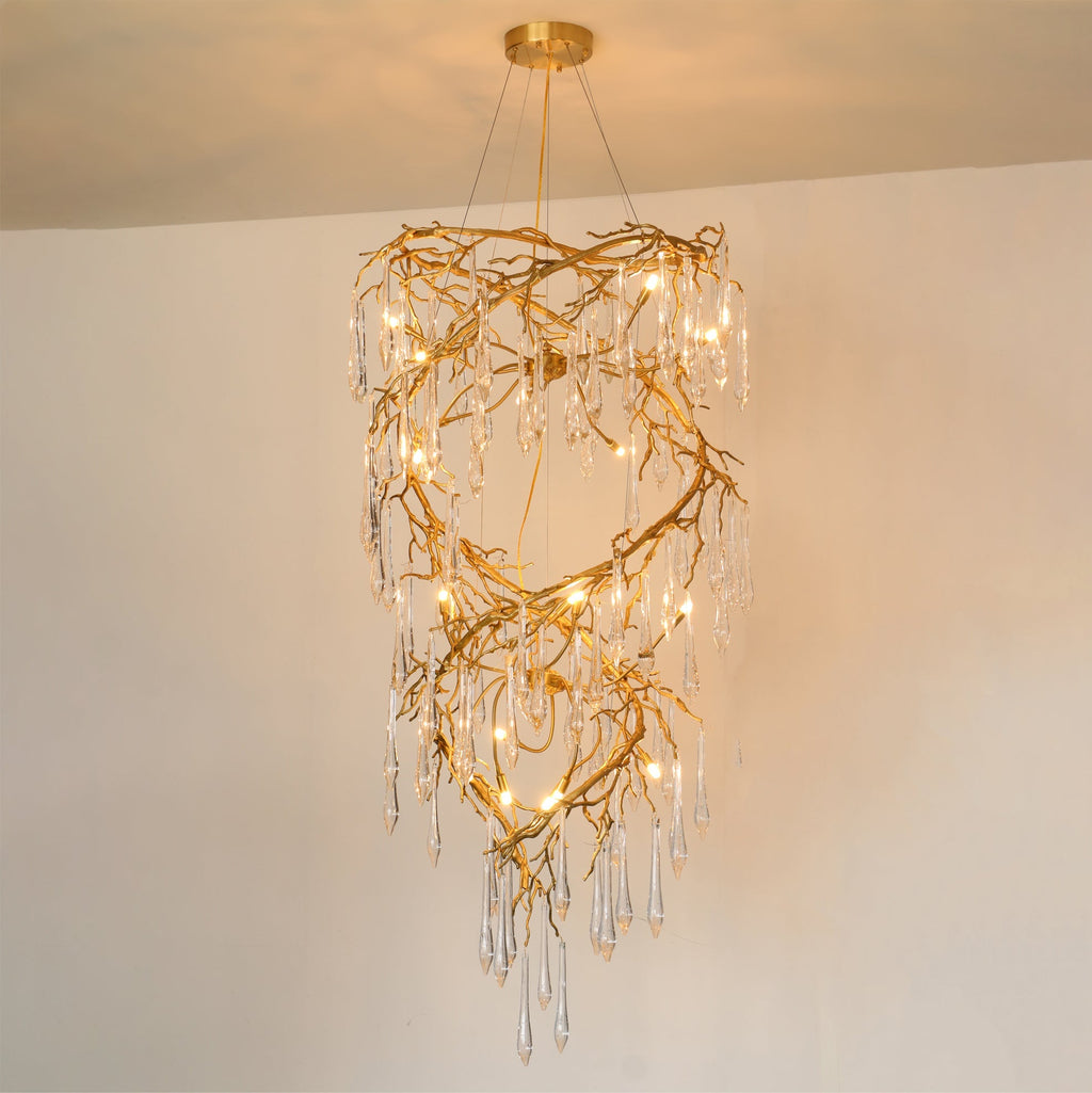 Spiral Branch Crystal Chandelier by Bling Lighting Studio