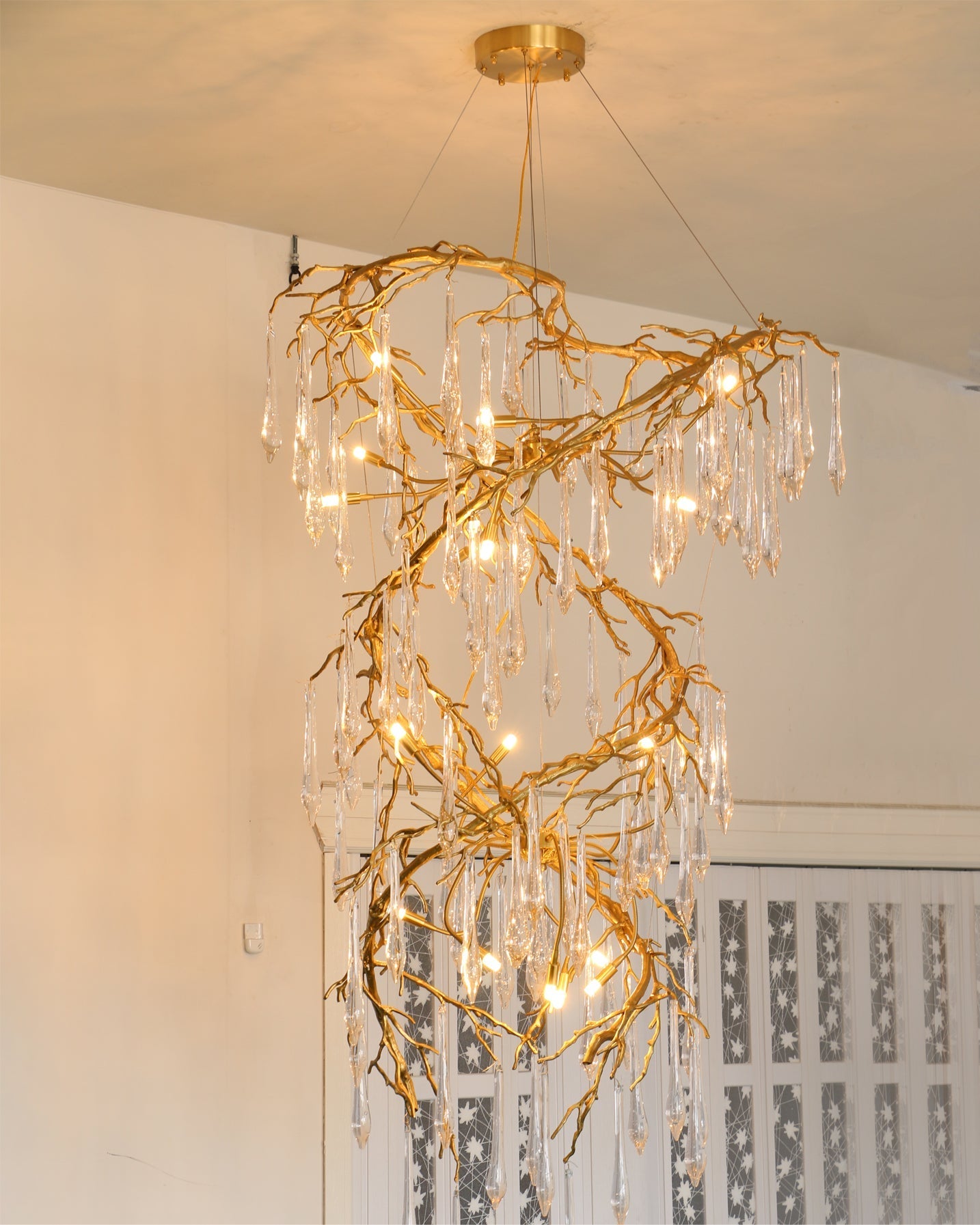 Spiral Branch Crystal Chandelier by Bling Lighting Studio