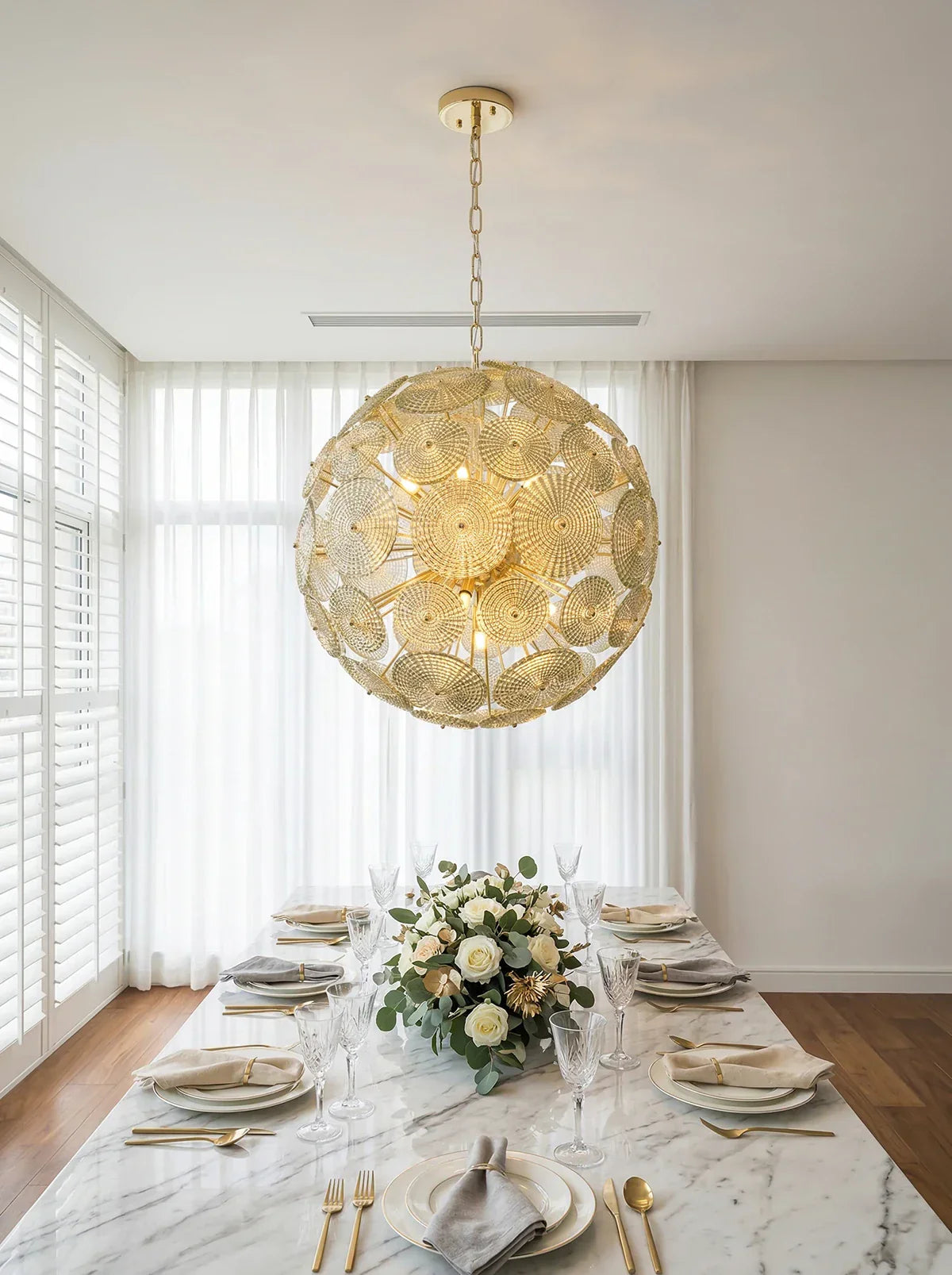 Sputnik Sphere Glass Disc Chandelier additional product view