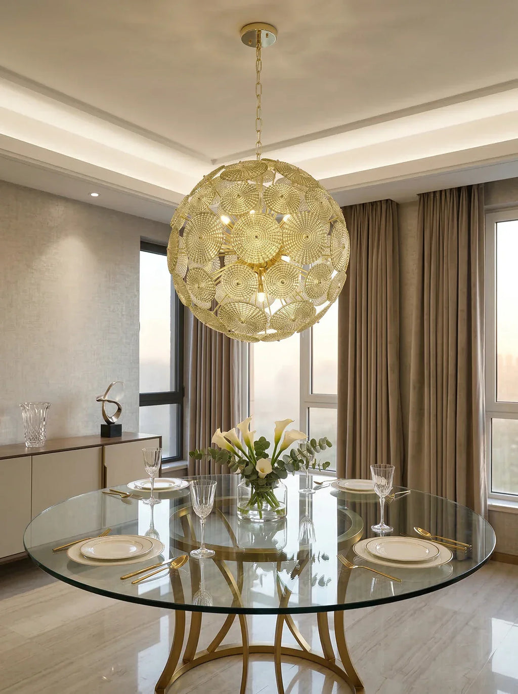 Sputnik Sphere Glass Disc Chandelier product image