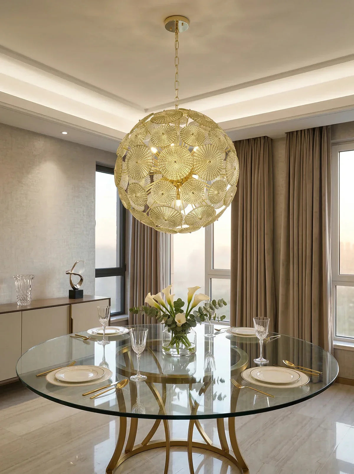 Sputnik Sphere Glass Disc Chandelier product image
