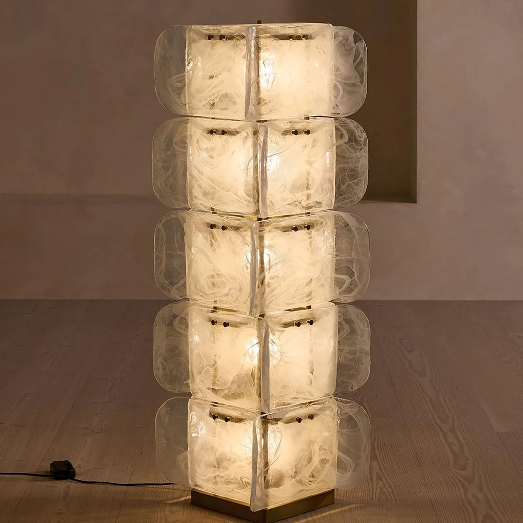 Stacked Glass Floor Lamp