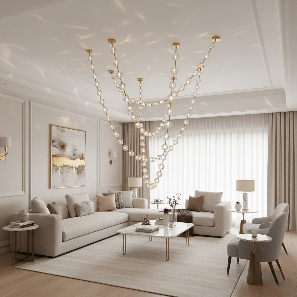 Strand Necklace Chandelier lighting by Bling Lighting Studio
