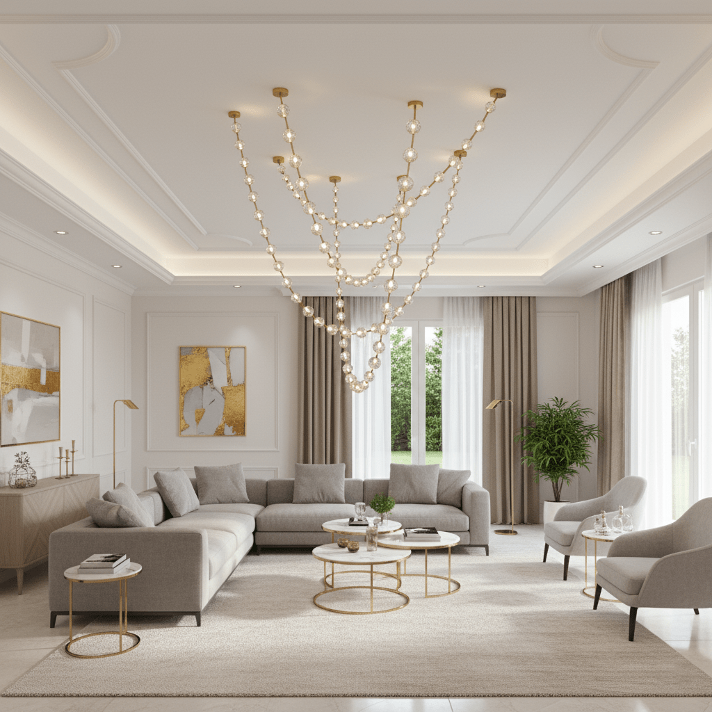Strand Necklace Chandelier lighting by Bling Lighting Studio