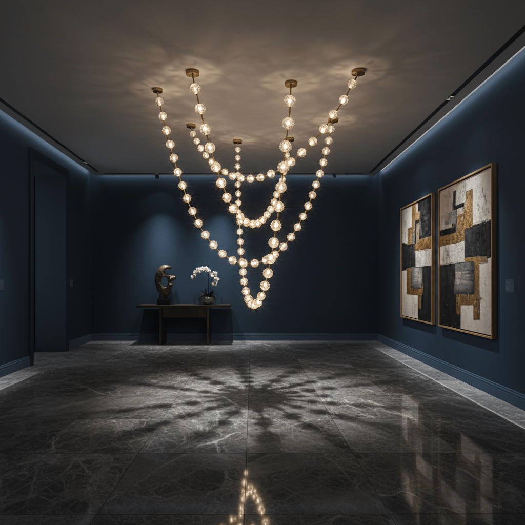 Strand Necklace Chandelier lighting by Bling Lighting Studio