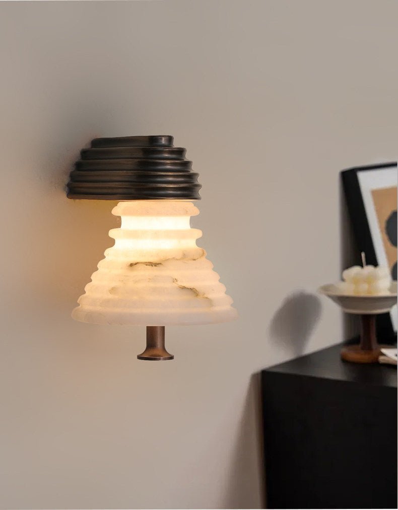 Strata Alabaster Wall Lamp by Bling Lighting Studio