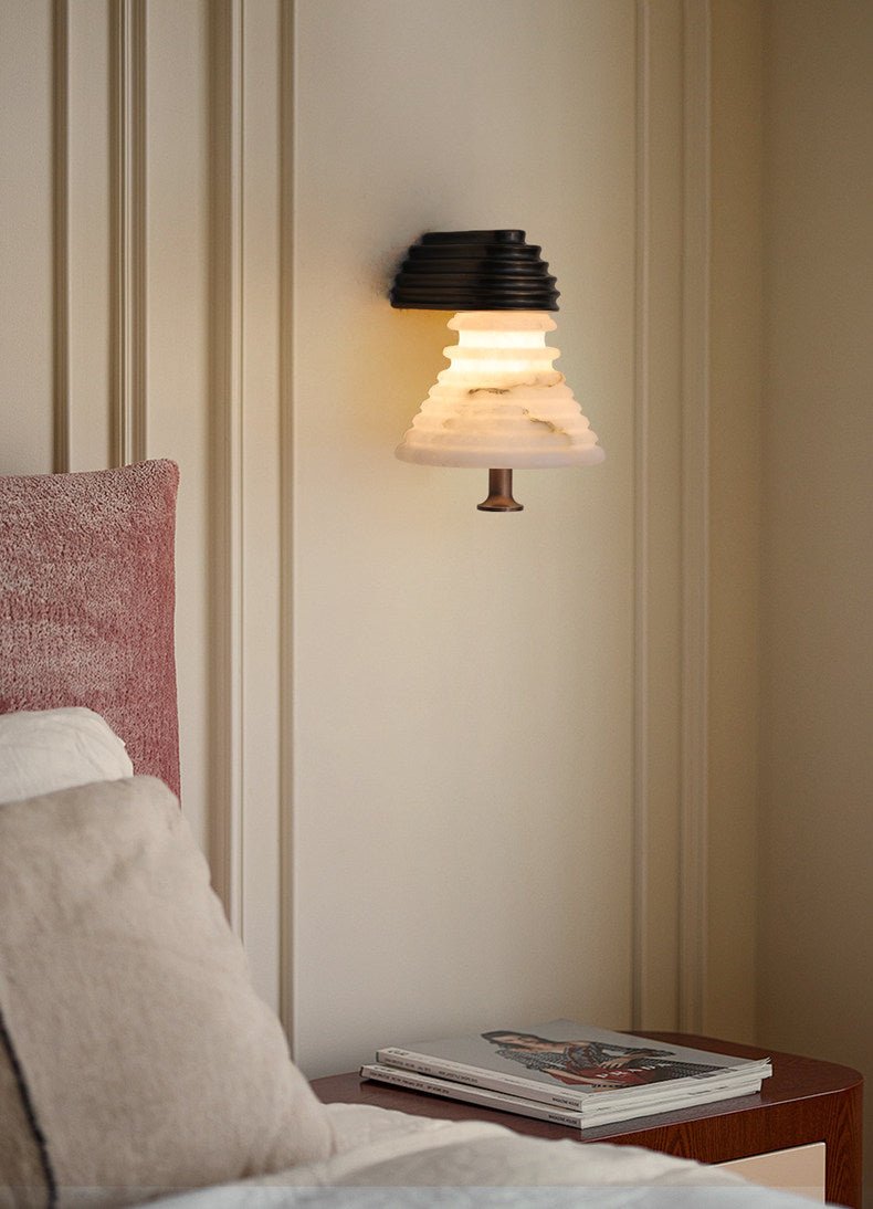 Strata Alabaster Wall Lamp by Bling Lighting Studio