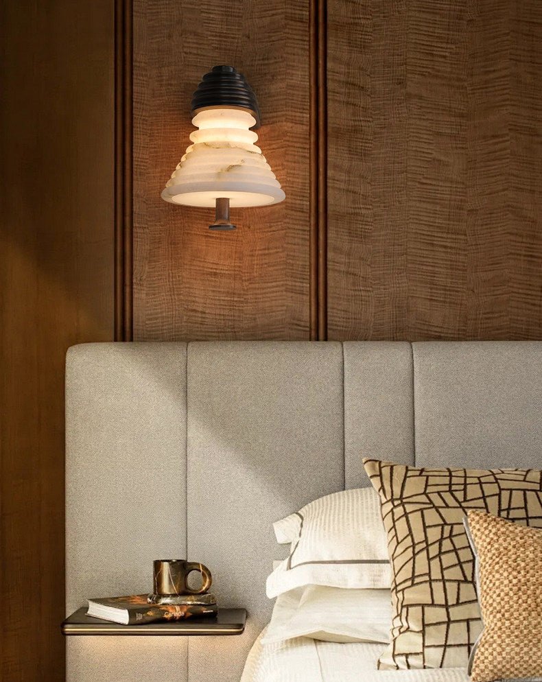 Strata Alabaster Wall Lamp by Bling Lighting Studio