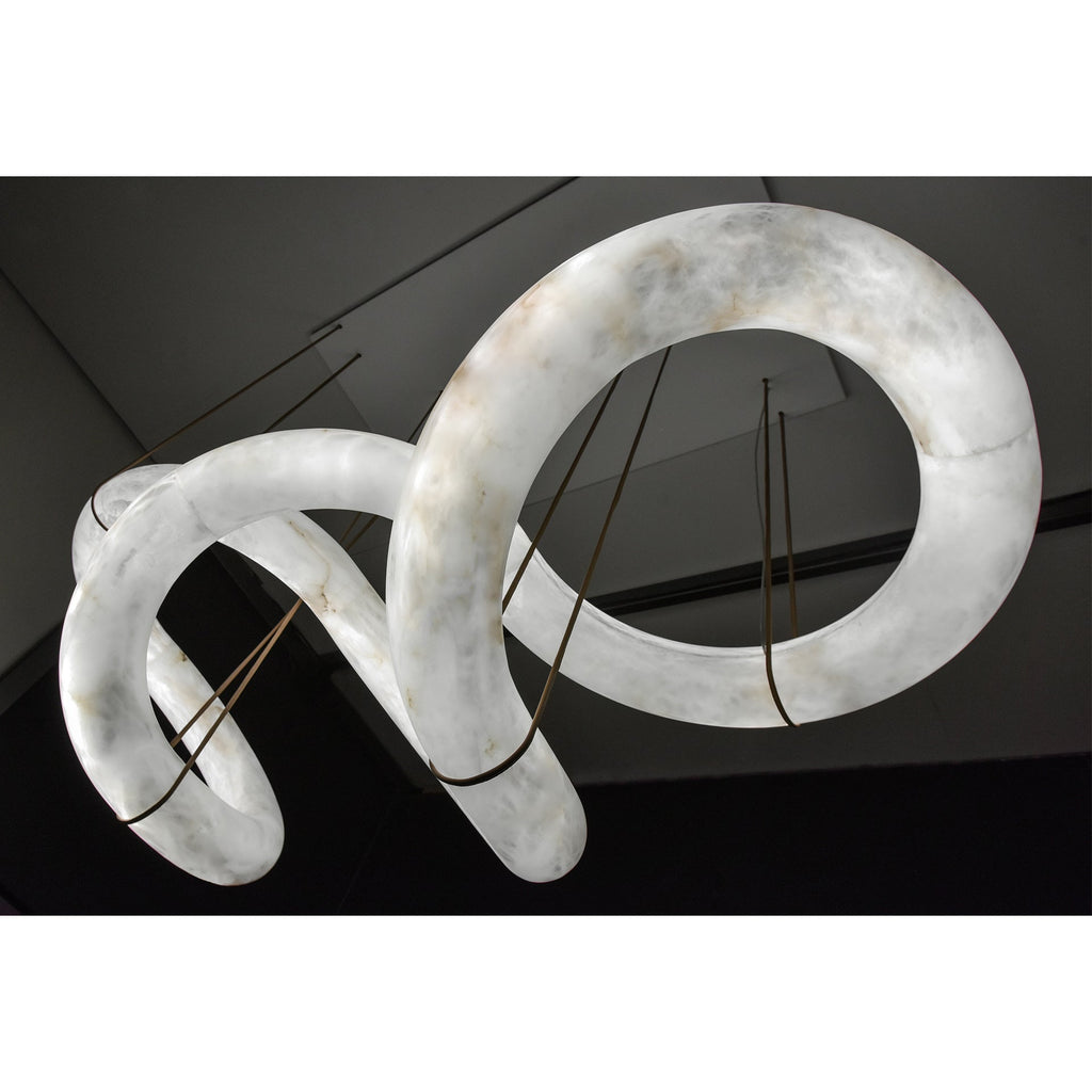 Streamlined Alabaster Pendant Lamp by Bling Lighting Studio
