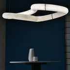 Streamlined Alabaster Pendant Lamp by Bling Lighting Studio