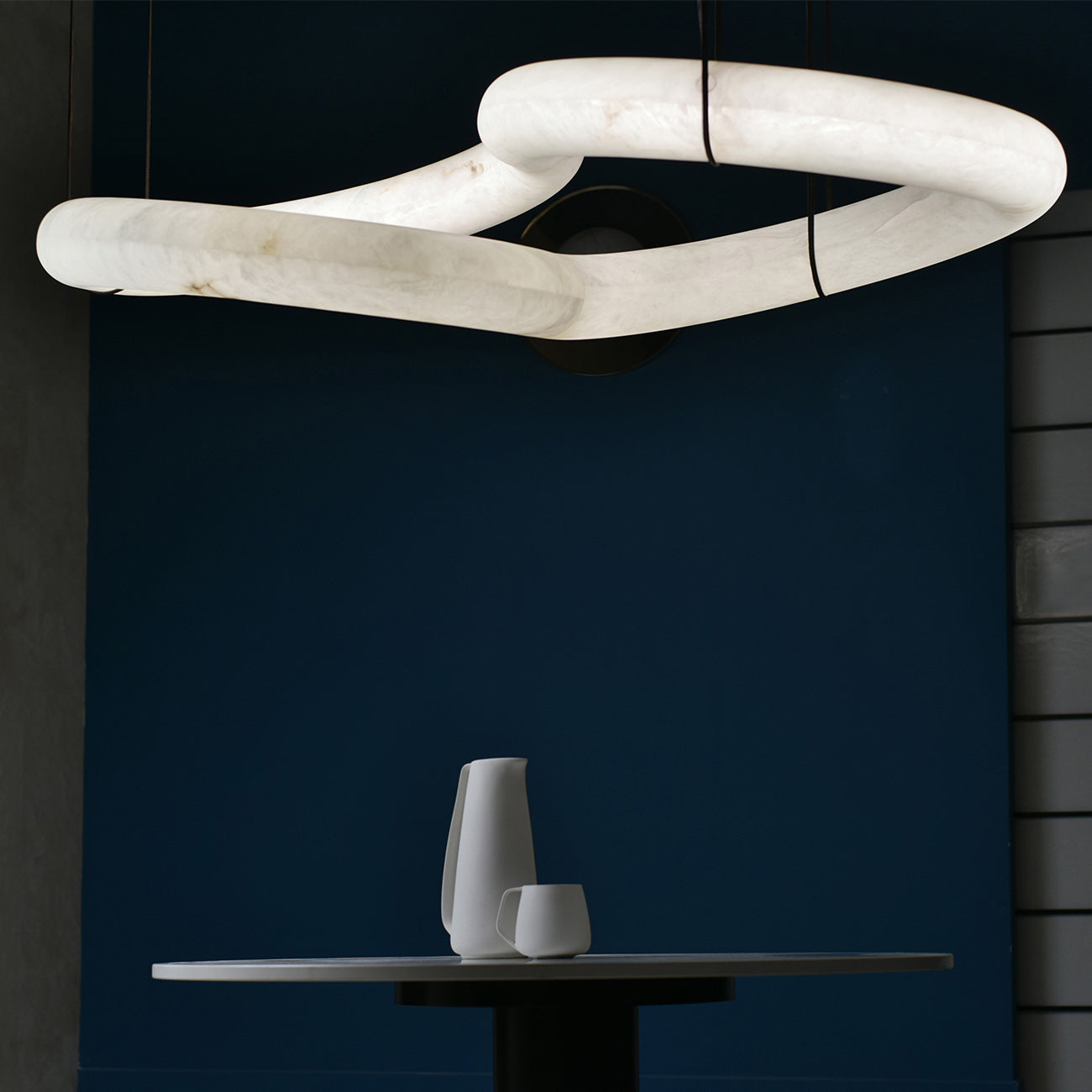 Streamlined Alabaster Pendant Lamp by Bling Lighting Studio