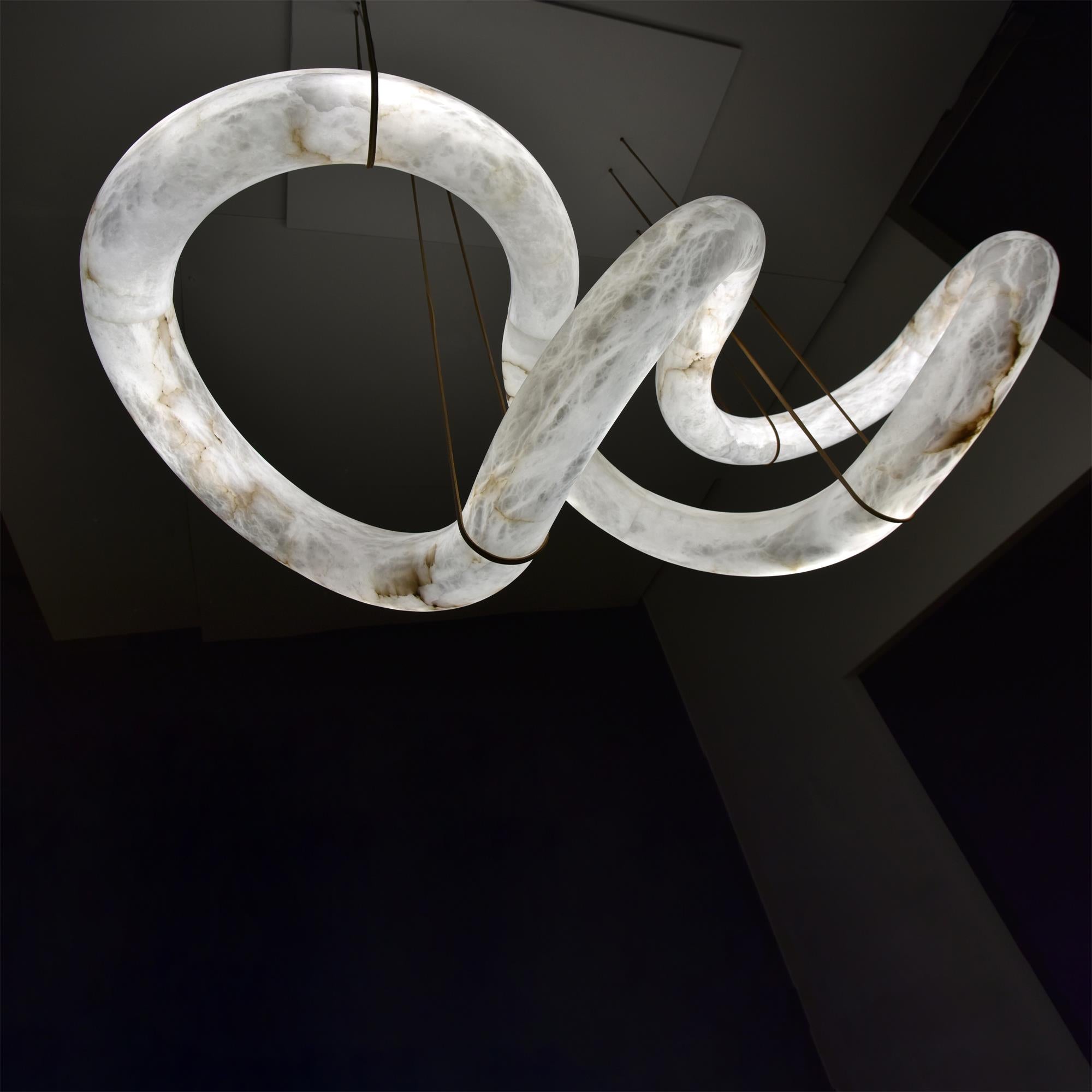 Streamlined Alabaster Pendant Lamp by Bling Lighting Studio