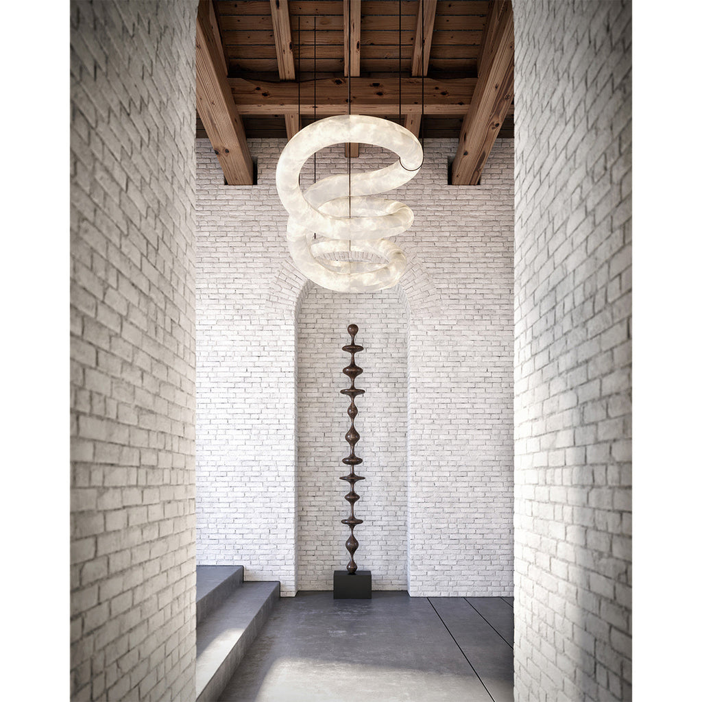 Streamlined Alabaster Pendant Lamp by Bling Lighting Studio