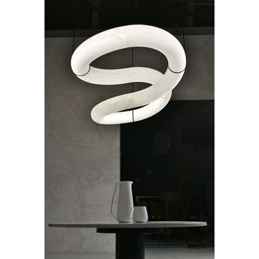 Streamlined Alabaster Pendant Lamp by Bling Lighting Studio