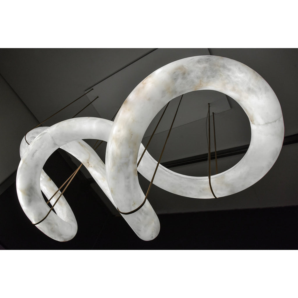 Streamlined Alabaster Pendant Lamp by Bling Lighting Studio