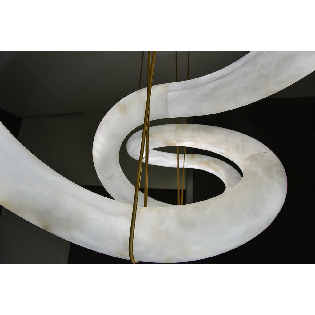 Streamlined Alabaster Pendant Lamp by Bling Lighting Studio
