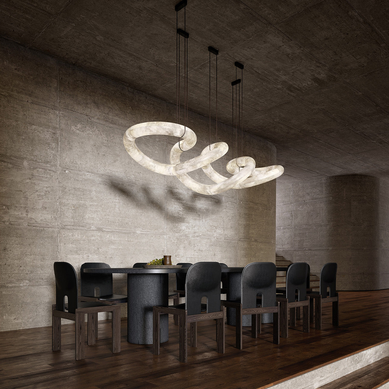 Streamlined Alabaster Pendant Lamp by Bling Lighting Studio