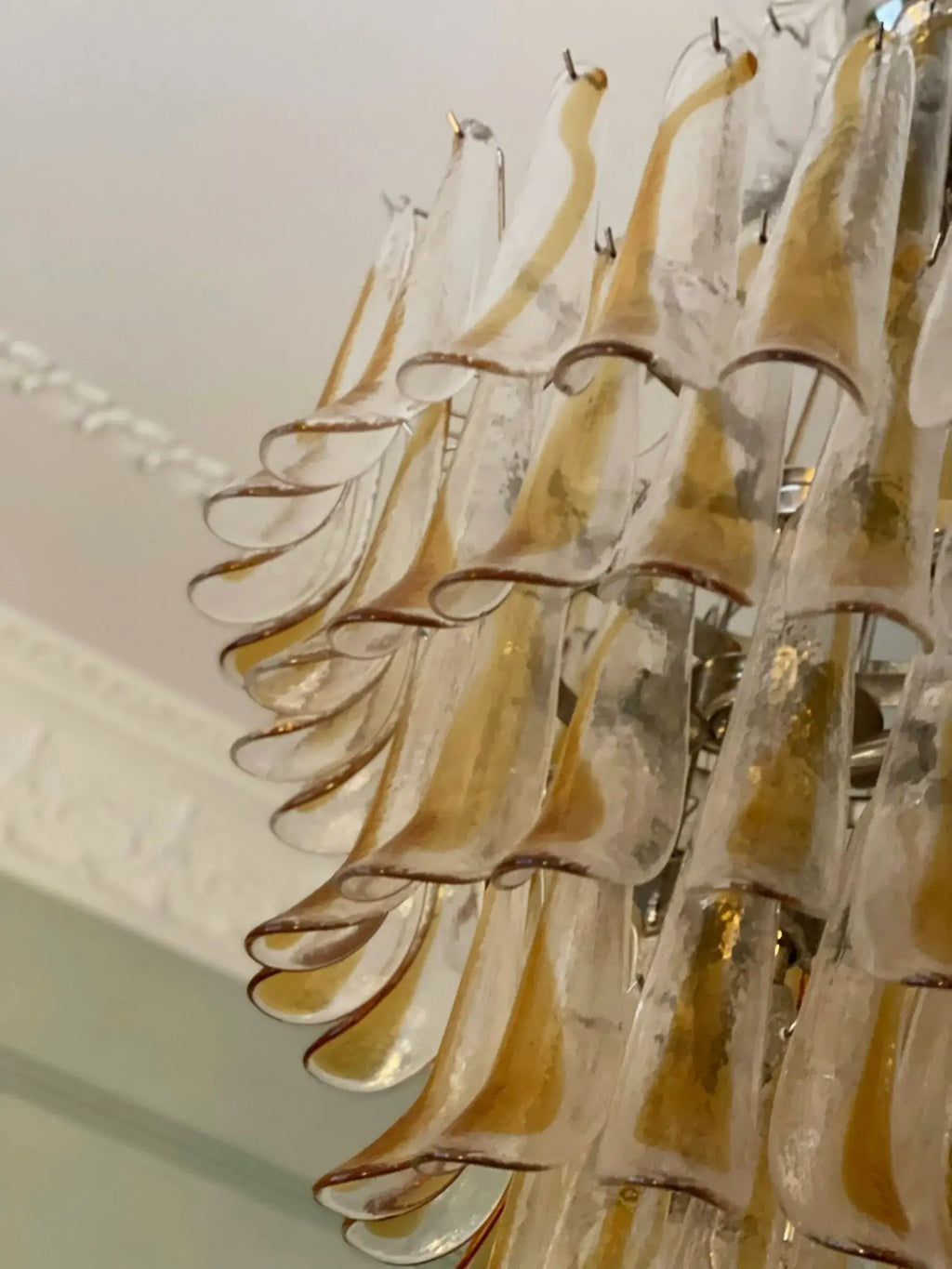 Stunning Murano Amber Glass Petals Chandelier product image