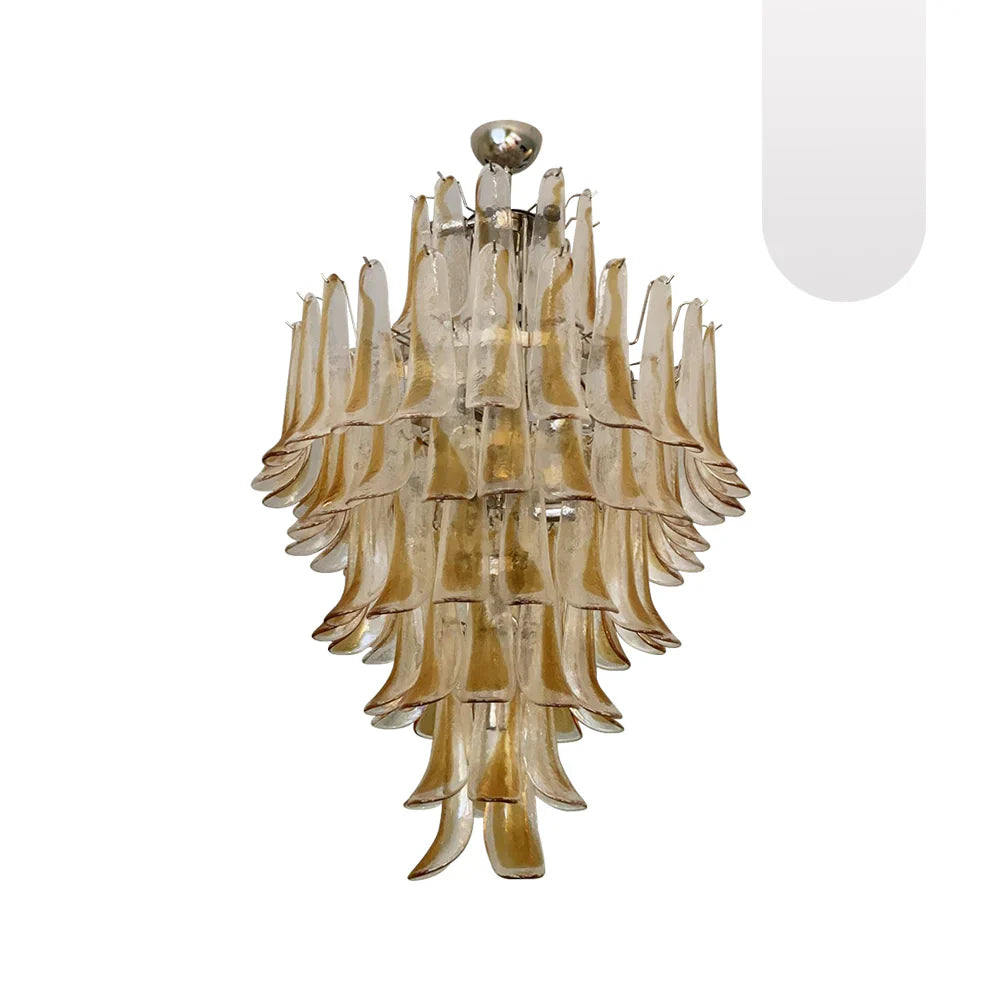 Stunning Murano Amber Glass Petals Chandelier product image