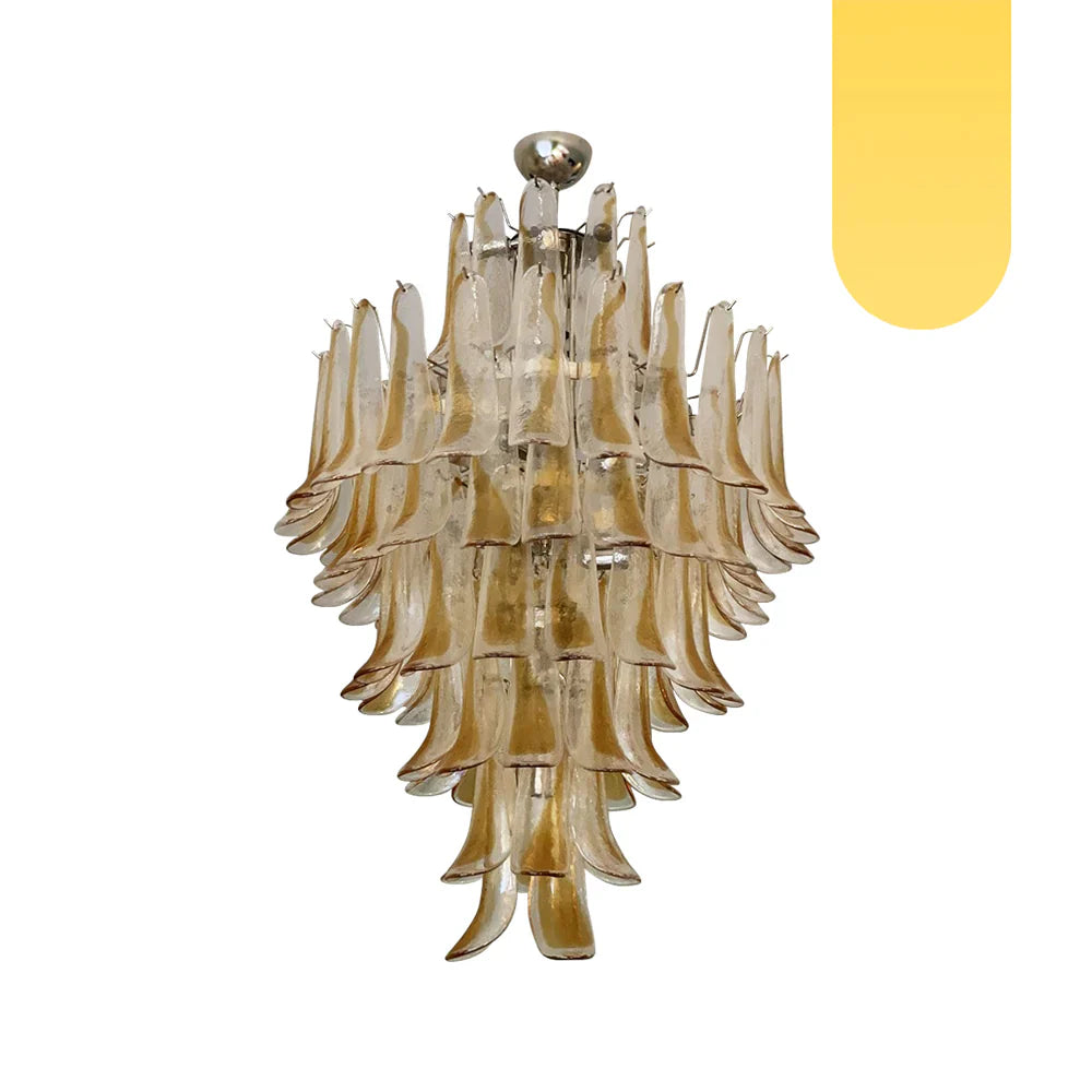 Stunning Murano Amber Glass Petals Chandelier product image